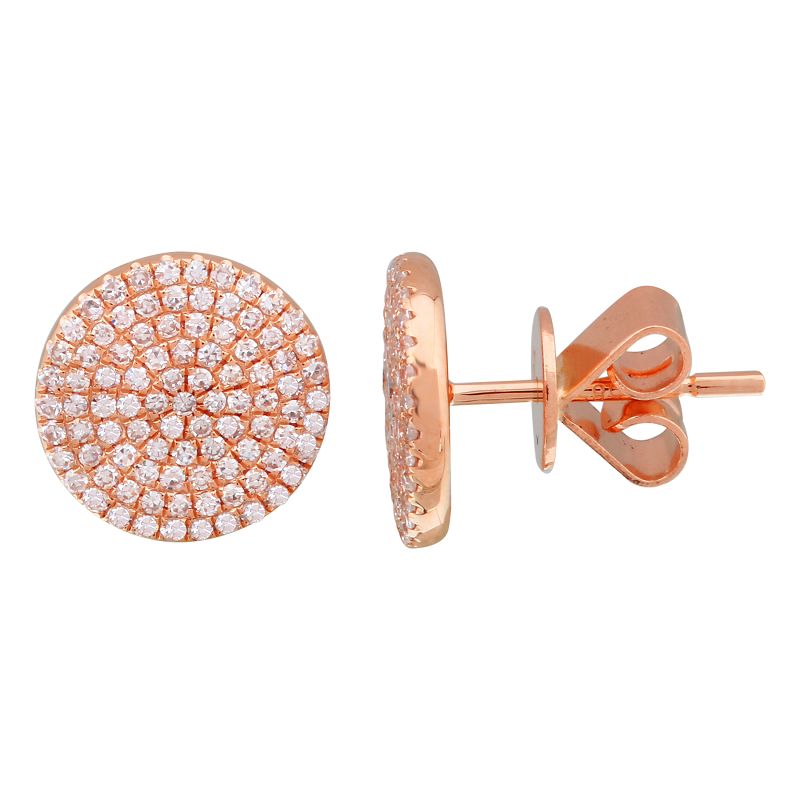 Pave Circle Stud Earrings - Euro Time & Jewels