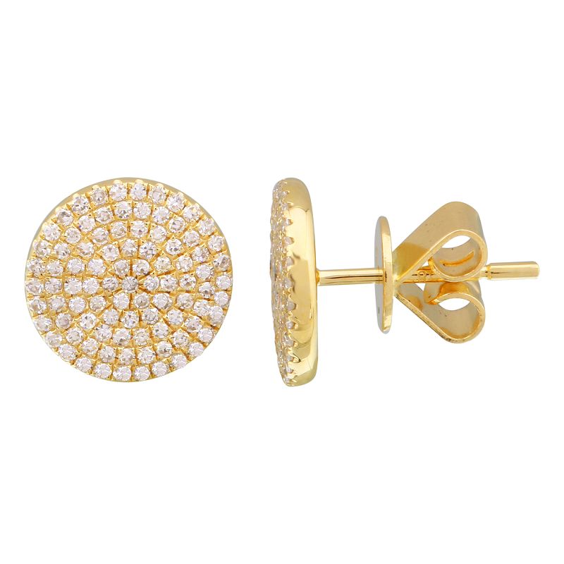 Pave Circle Stud Earrings - Euro Time & Jewels