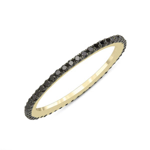 14K YELLOW GOLD, DIAMOND, BLACK FRONT RING - Euro Time & Jewels