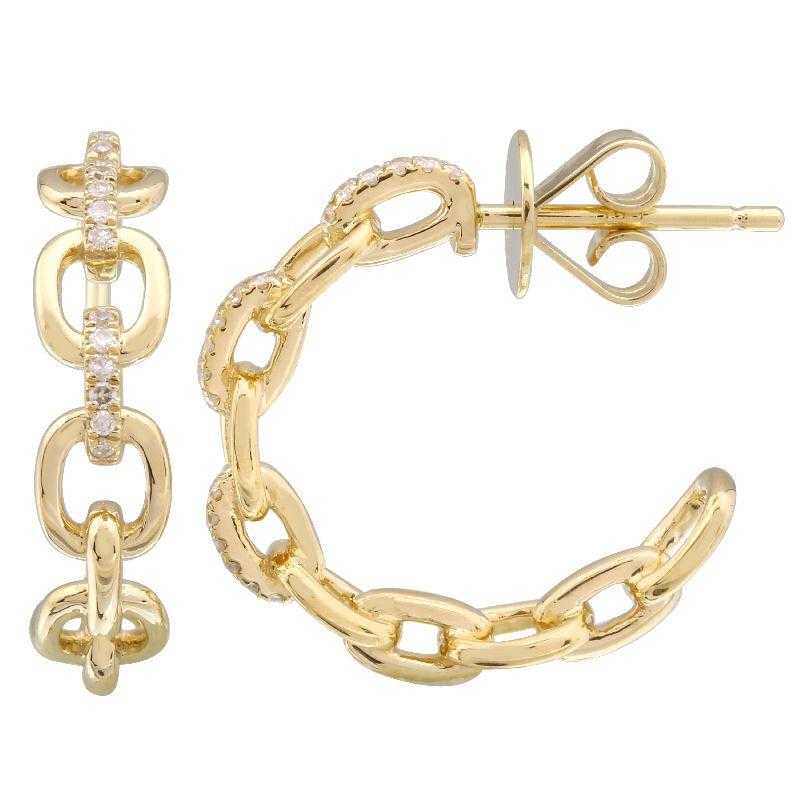 Chain Link Hoop Diamond Earring - Euro Time & Jewels