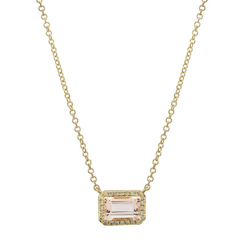 Morganite and Diamond Necklace