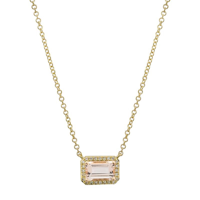 Morganite and Diamond Necklace