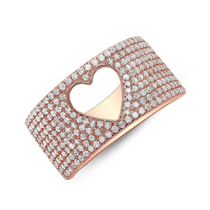 DIAMOND HOLLOW HEART RING - Euro Time & Jewels