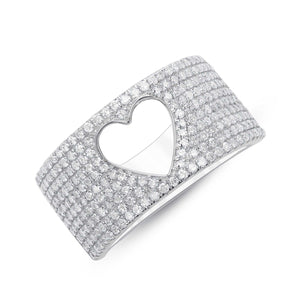 DIAMOND HOLLOW HEART RING - Euro Time & Jewels