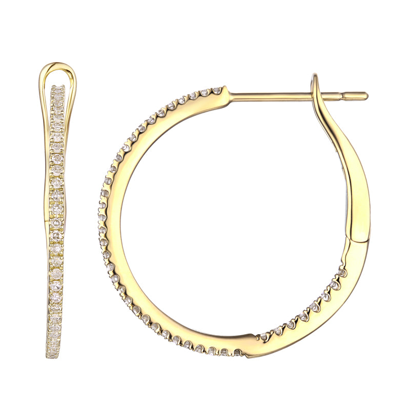 21mm Round Diamond Hoops