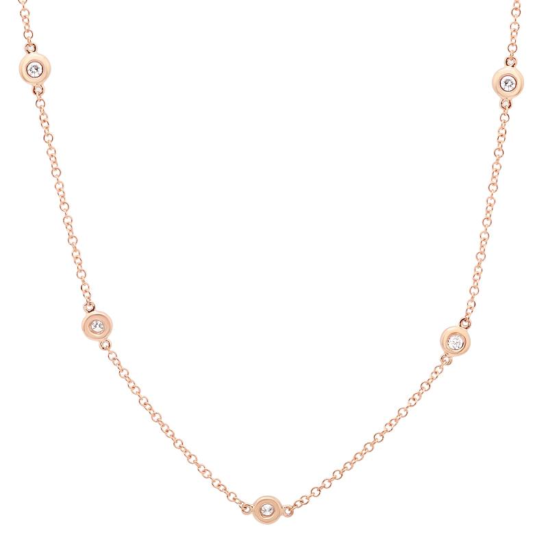 Diamond Station Bezel Set Necklace