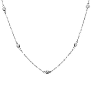 Diamond Station Bezel Set Necklace