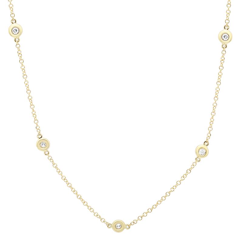 Diamond Station Bezel Set Necklace