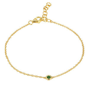Gemstone Bezel Set Simple Bracelet