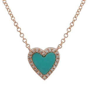 Petite Turquoise Heart Necklace