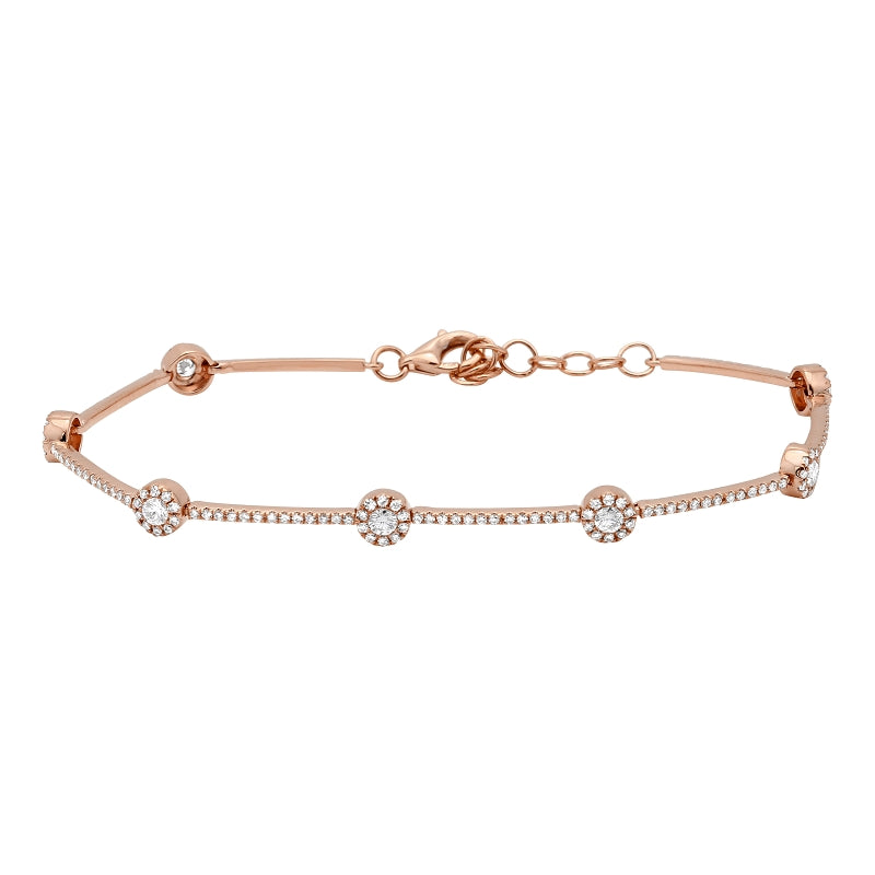 14k Rose Gold Bead Ball Diamond Cut Bracelet Dainty Love Gift Fashion –  ASweetPear