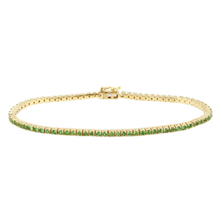 Green Gemstone Gold Bracelet - Euro Time & Jewels