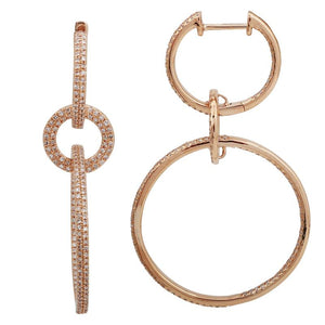 Double Chain Link Diamond Earrings - Euro Time & Jewels