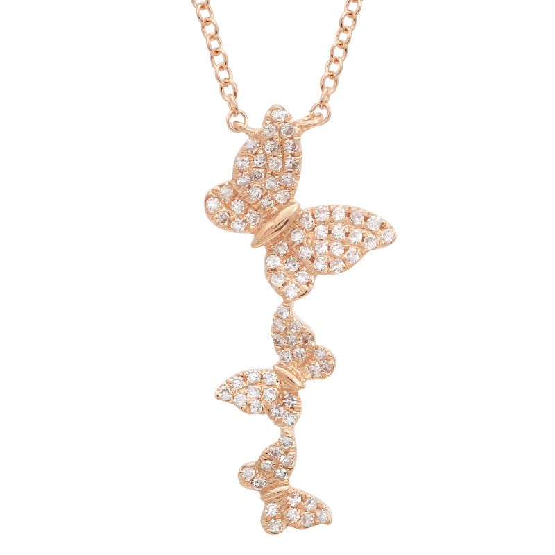Cascading Butterfly Diamond Necklace - Euro Time & Jewels