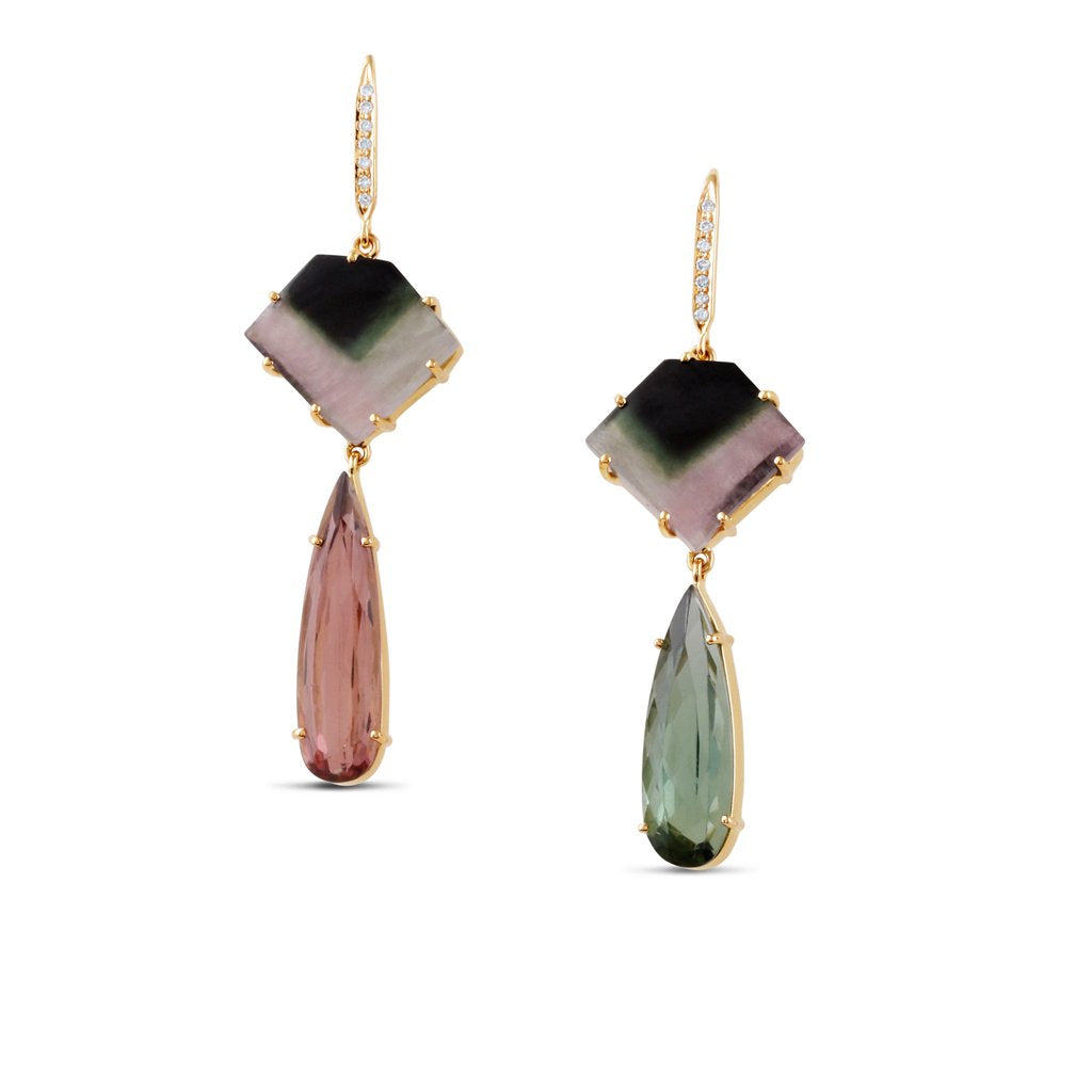 Watermelon Tourmaline Earrings