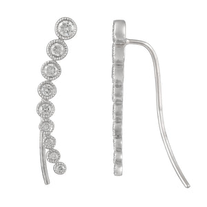 Round Diamond Ear Climbers