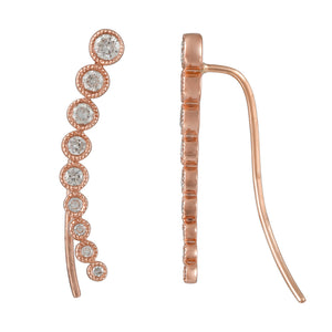 Round Diamond Ear Climbers