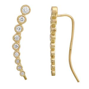 Round Diamond Ear Climbers