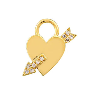 Arrow of Love Heart Earring Charm / Sold as Pair - Euro Time & Jewels