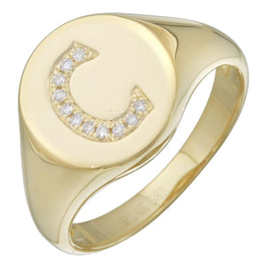 Gold Signet Initial Ring - Euro Time & Jewels