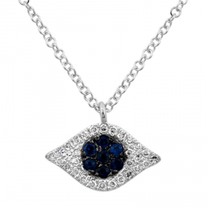 Eye Pendant Necklace with Sapphire - Euro Time & Jewels