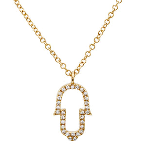 Hollow Hamsa Pendant Necklace - Euro Time & Jewels