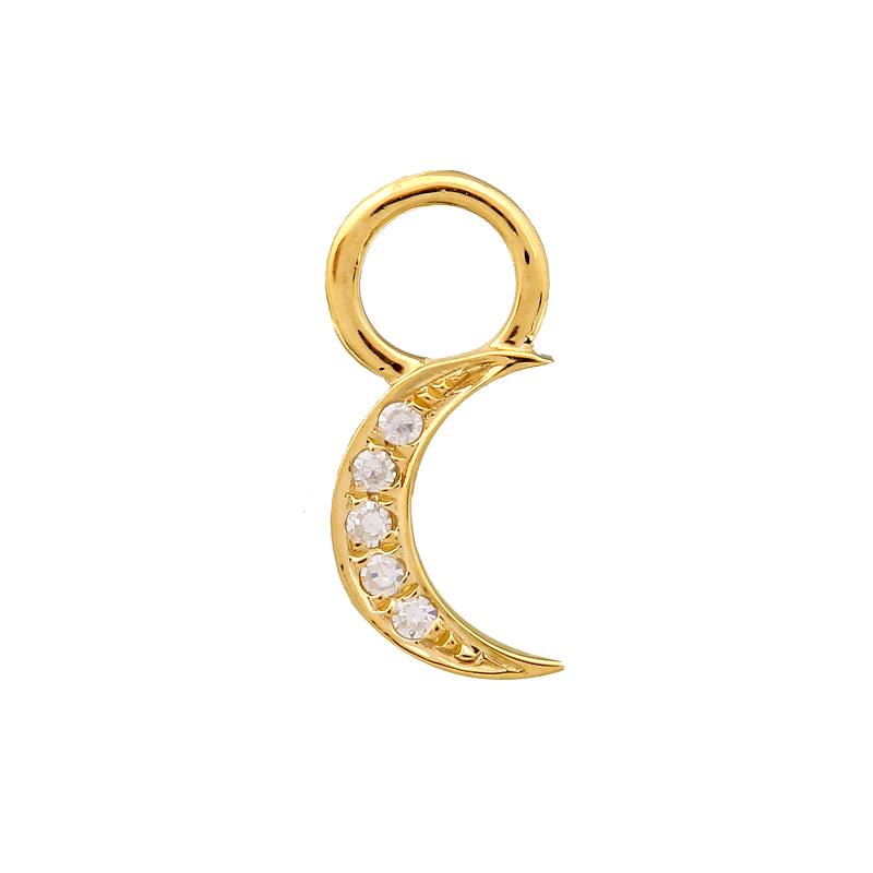 Crescent Moon Earring Charm / Sold as Pair - Euro Time & Jewels