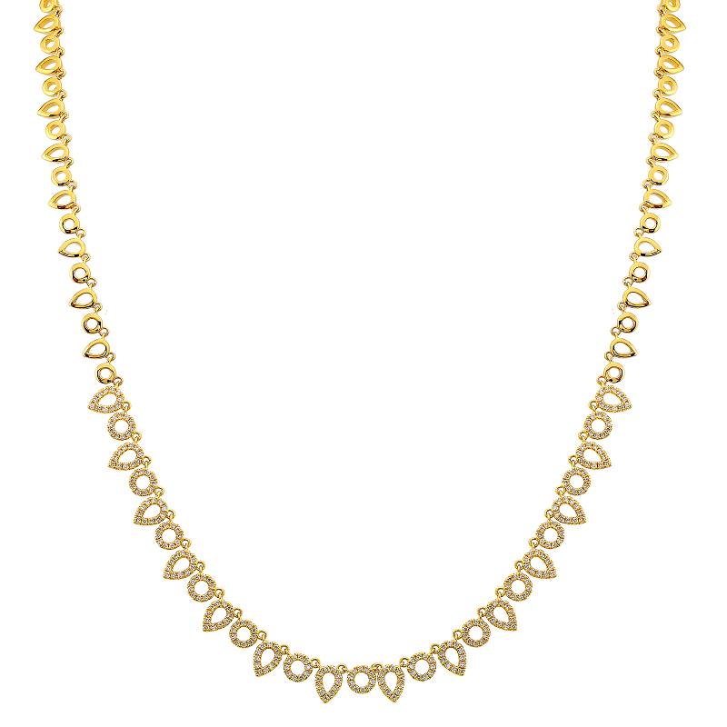 Open Pear & Open Circle Diamond Necklace | Heist Jewelry