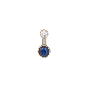 Round Sapphire Drop Stud (Single)